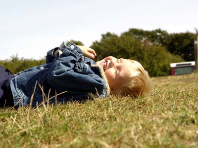 Joshua enjoying the summer sunshine