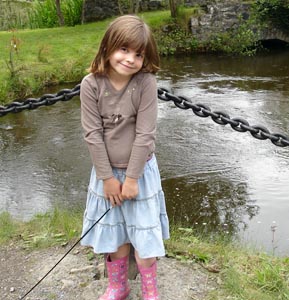 A coy shrug from Misha at Birr castle