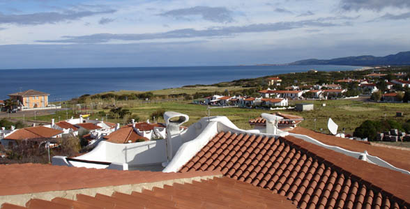 The view from our cottage in La Ciaccia (pronounced "La cha-cha") - a little village near Valledoria (a slightly larger village) on the north coast of Sardinia.