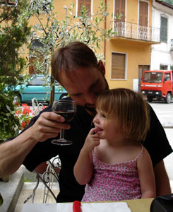 Stopping for refreshments in Pigna